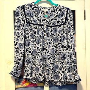 Lucky Brand Blue and white floral szM